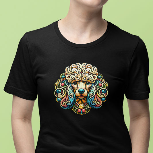 "Art Nouveau Elegance: Poodle Portrait Tee"