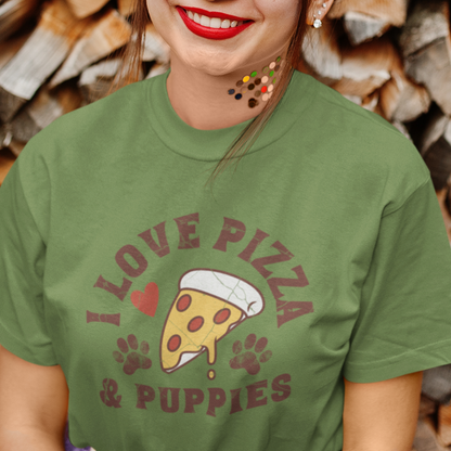 "Pizza, Puppies, and Pure Happiness" Short Sleeve Tee