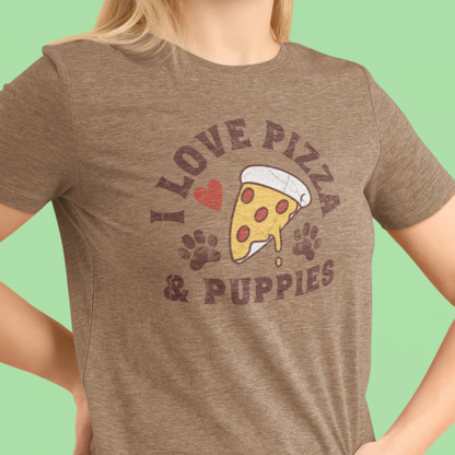 "Pizza, Puppies, and Pure Happiness" Short Sleeve Tee