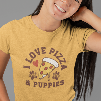 "Pizza, Puppies, and Pure Happiness" Short Sleeve Tee